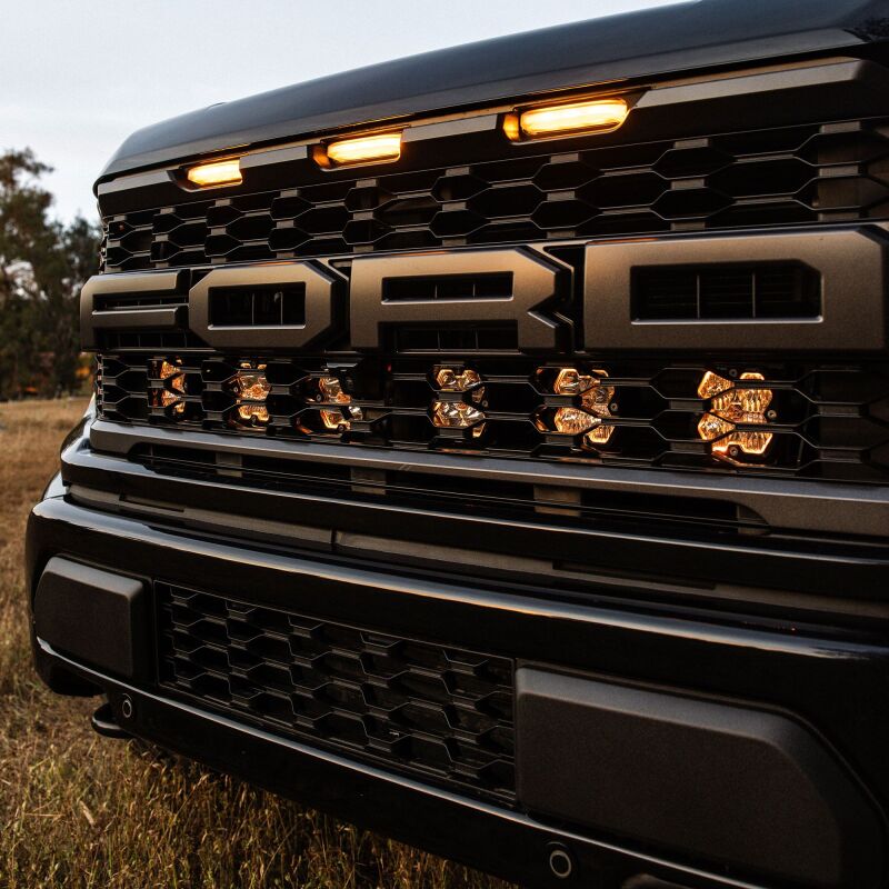 Ford Raptor Light Kit - Baja Designs - Squadron Pro 2.0 Behind Grille - Clear - `21-`24